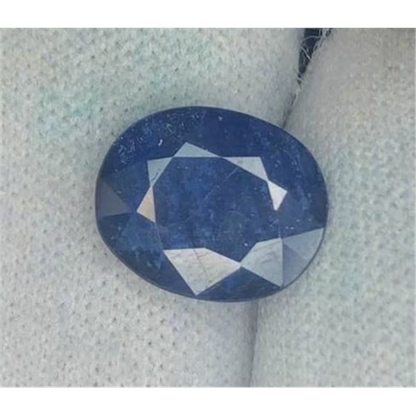5.2 ct Certified Midnight Blue Sapphire gemstone ($7,200 Appraisal)