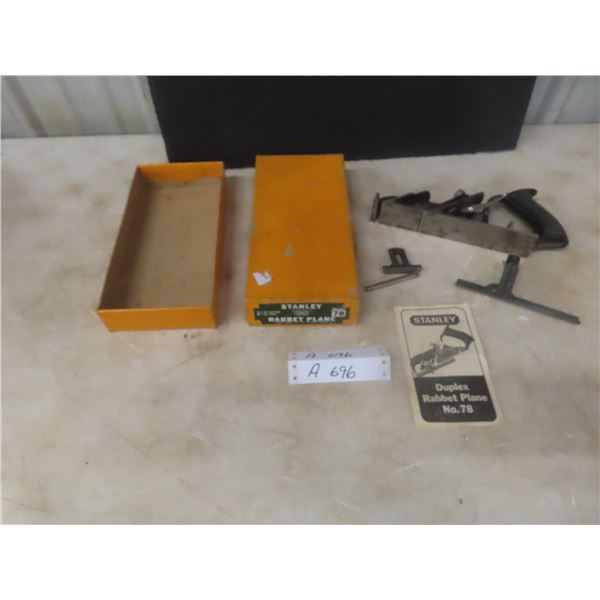 Vintage Stanley Duplex Rabbit Plane No. 78 With Original Box and Instructions