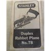 Image 8 : Vintage Stanley Duplex Rabbit Plane No. 78 With Original Box and Instructions