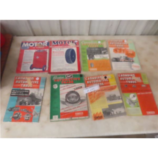 Eight Automotive Magazines From the 1940's Motor in Canada and Canadian Auto Trade