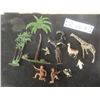 Image 1 : Twelve Pieces Painted Metal Animals, Palm Trees, and Army Men, Some With Damage