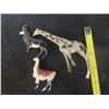 Image 2 : Twelve Pieces Painted Metal Animals, Palm Trees, and Army Men, Some With Damage