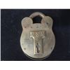 Image 2 : Vintage Casige Toy Sewing Machine With USN Navy Solid Brass Padlock by Morgan and Sons of Boston