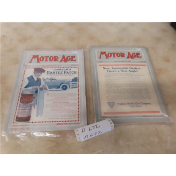 Two Motor Age Magazines Dated April 11, 1918 and July 18, 1918