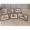 Image 1 : Five Framed Pictures of Vintage Automobiles 8" x 10" 