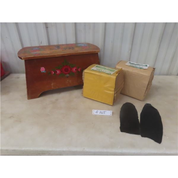 Wooden Step Stool With Storage  11" x 21" x 10"