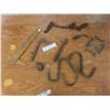 Image 1 : Vintage Woodworking Tools, Hooks and T-Square With Advertising