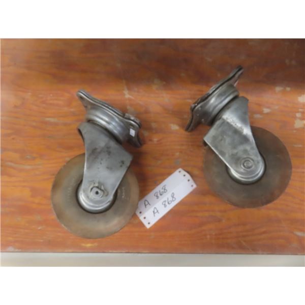 Two Heavy-Duty Swivel Caster Wheels