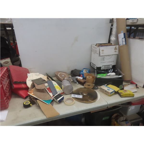 Paint and Repair Supplies Including Paint Tray, 2 Inserts, Paint Brushes, Sanders, Tapes, Sandpaper