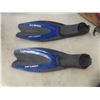 Image 3 : Two Floatation Devices With Inner Tubes, Pair of Swim Flippers and a Tote (No Lid) 