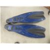 Image 5 : Two Floatation Devices With Inner Tubes, Pair of Swim Flippers and a Tote (No Lid) 