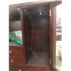 Image 4 : Wood China Cabinet With Glass Doors, Built-In Wine Rack and