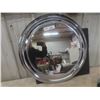 Image 2 : Two Chrome-Framed Round Mirrors Measuring 24" Diameter