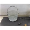 Image 2 : Crystal Ice Bucket With Tongs, Two Vintage Toledo Sword Cocktail Pick Sets, Brass Ashtray