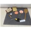 Image 1 : Vanity Brass Mirror, Compact, Copper Bracelet, Ladies Wallet, Vintage Razor and More 