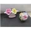 Image 2 : Two Crystal Glass Bowls, Bone China Flower Bouquets, Hand-Painted Wooden Egg and More 