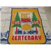 Image 12 : American Flag Tapestry With Bald Eagle 34" x 51" , Vintage BC Centenary Fabric and Helmet Size Mediu