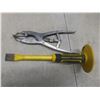 Image 12 : Assorted Tools Including Wrecking Bars, Pipe Wrenches, Stanley Wood Level, Tool Pouch, 