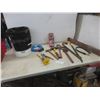 Image 1 : Assorted Tools Including Wrecking Bars, Pipe Wrenches, Stanley Wood Level, Tool Pouch, 