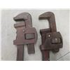Image 6 : Assorted Tools Including Wrecking Bars, Pipe Wrenches, Stanley Wood Level, Tool Pouch, 