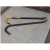 Image 8 : Assorted Tools Including Wrecking Bars, Pipe Wrenches, Stanley Wood Level, Tool Pouch, 