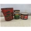 Image 4 : Vintage Pantry Tins: Honey, Corn Syrup, Yeast, Coffee And Three Apothecary Glass Bottles and More 