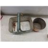 Image 7 : Vintage Pantry Tins: Honey, Corn Syrup, Yeast, Coffee And Three Apothecary Glass Bottles and More 