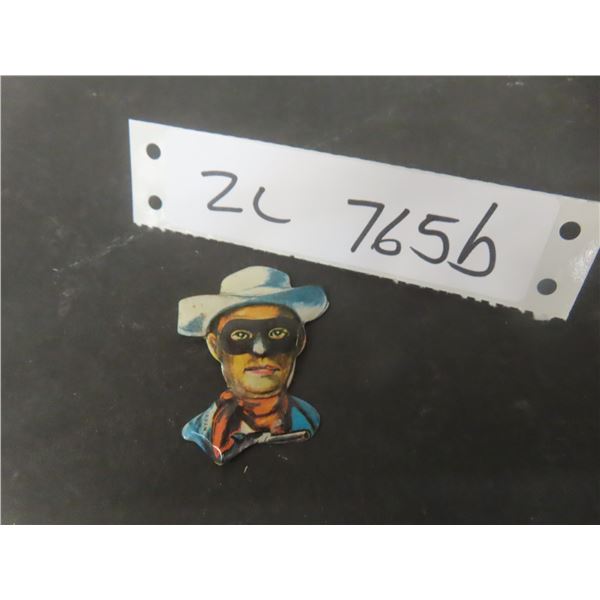 1950s Lone Ranger Lithographed Pinback Badge Made in Japan Measuring 1 5/8" x 1 3/8"