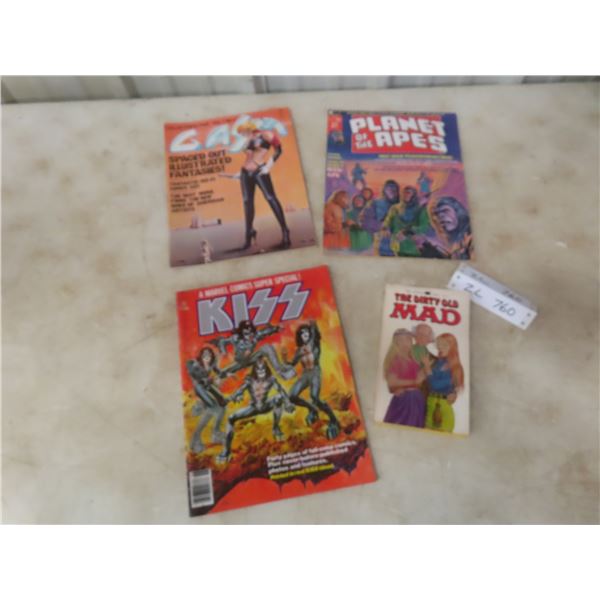 Collector Items Including Vol. 1 No. 1 Gasin, Planet of the Apes First Issue, Phantasmagoria