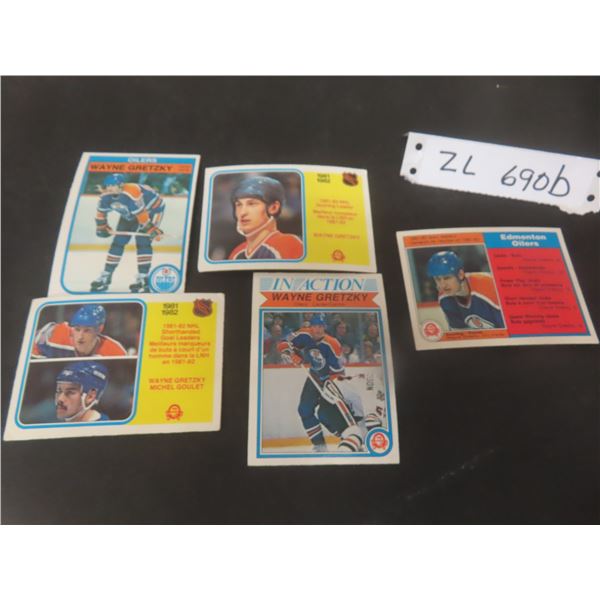 Five Wayne Gretzky O-Pee-Chee Hockey Cards