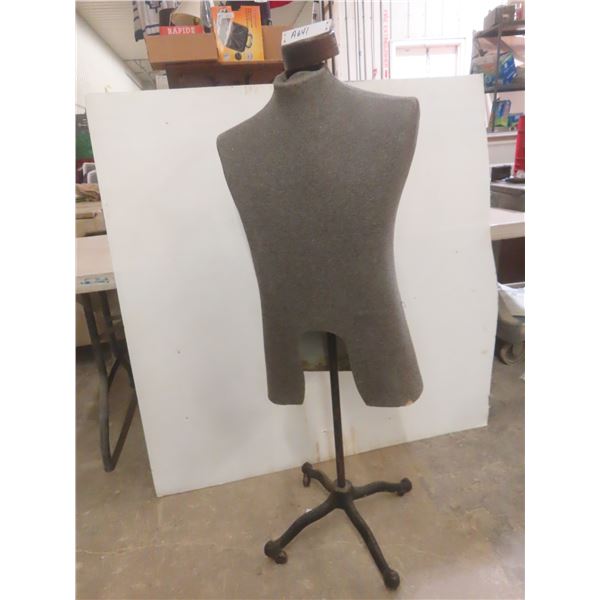 Vintage Rolling Male Mannequin Torso by Clayworth & Co.