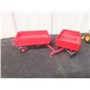 Image 3 : Vintage Metal Tractor With Two Ertl Trailers and John Deere Steel Backhoe