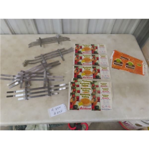 Restaurant Menu Holders and Kootenay Valley and Big Giant Canada Food Labels