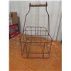Image 3 : Two Vintage Wire Milk Bottle Carriers and Four Creamer Bottles
