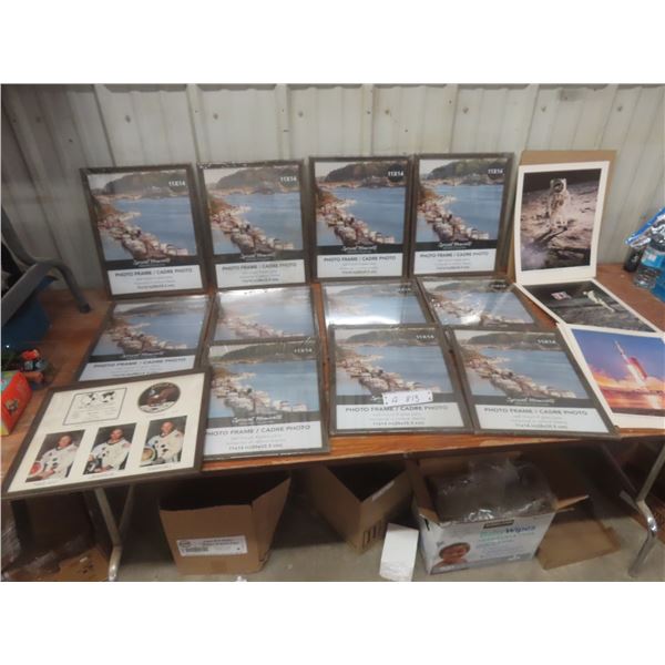 11 New Old Stock 11" x 14" Picture Frames, Two With Broken Glass, Plus Ten NASA Photographs
