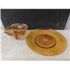 Image 2 : Assorted Vintage Glassware with Gold and Silver Overlay and Blue Mountain Pottery