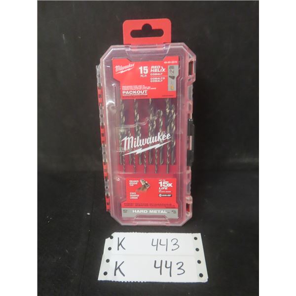 New Milwaukee Red Helix Cobalt Auger Drill Bits, 15-Piece Set