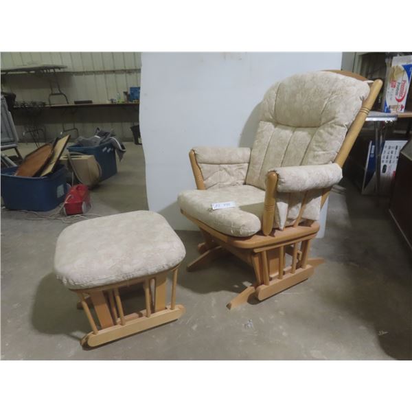 Glider Rocker with Matching Stool