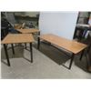 Image 1 : Coffee Table and Two End Tables with Black Metal Frames 16"x48"x24" + 20"x24"x22"