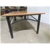 Image 5 : Coffee Table and Two End Tables with Black Metal Frames 16"x48"x24" + 20"x24"x22"