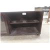 Image 3 : TV Stand with Sliding Glass Door and Two Drawers