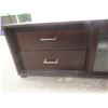 Image 5 : TV Stand with Sliding Glass Door and Two Drawers