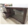 Image 7 : TV Stand with Sliding Glass Door and Two Drawers