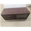 Image 8 : TV Stand with Sliding Glass Door and Two Drawers