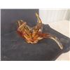 Image 3 : Amber Glass Chalet-Style Centerpiece, Unmarked 8" x 18"