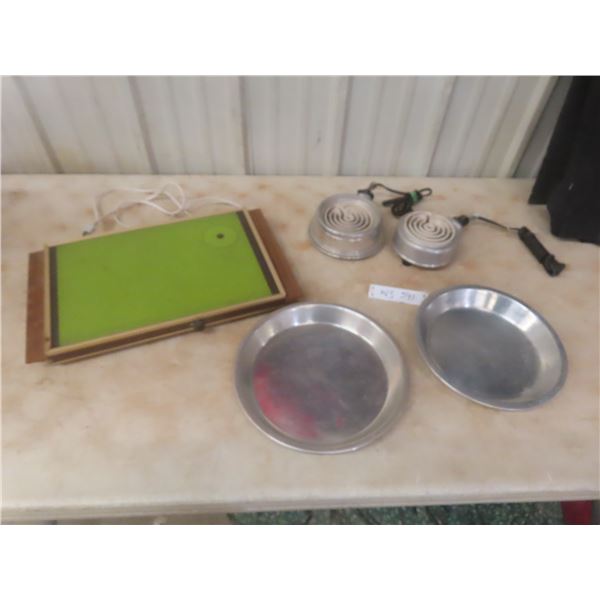Vintage Electric Chafing Tray with Hot Plates and Aluminum Pie Plates