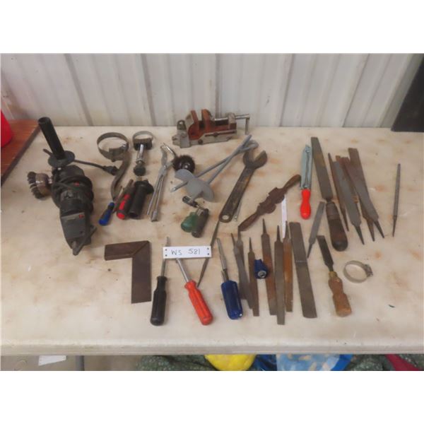 Assorted Tools: Black & Decker Angle Grinder, Files, Screwdrivers and More