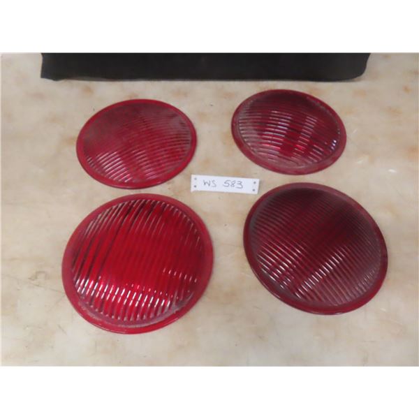 Four Railroad Crossing Glass Lenses, 8 1/4" Diameter