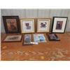Image 1 : Eight Framed Cat-Themed Pictures, Largest 13 1/2" x 12"