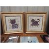 Image 2 : Eight Framed Cat-Themed Pictures, Largest 13 1/2" x 12"